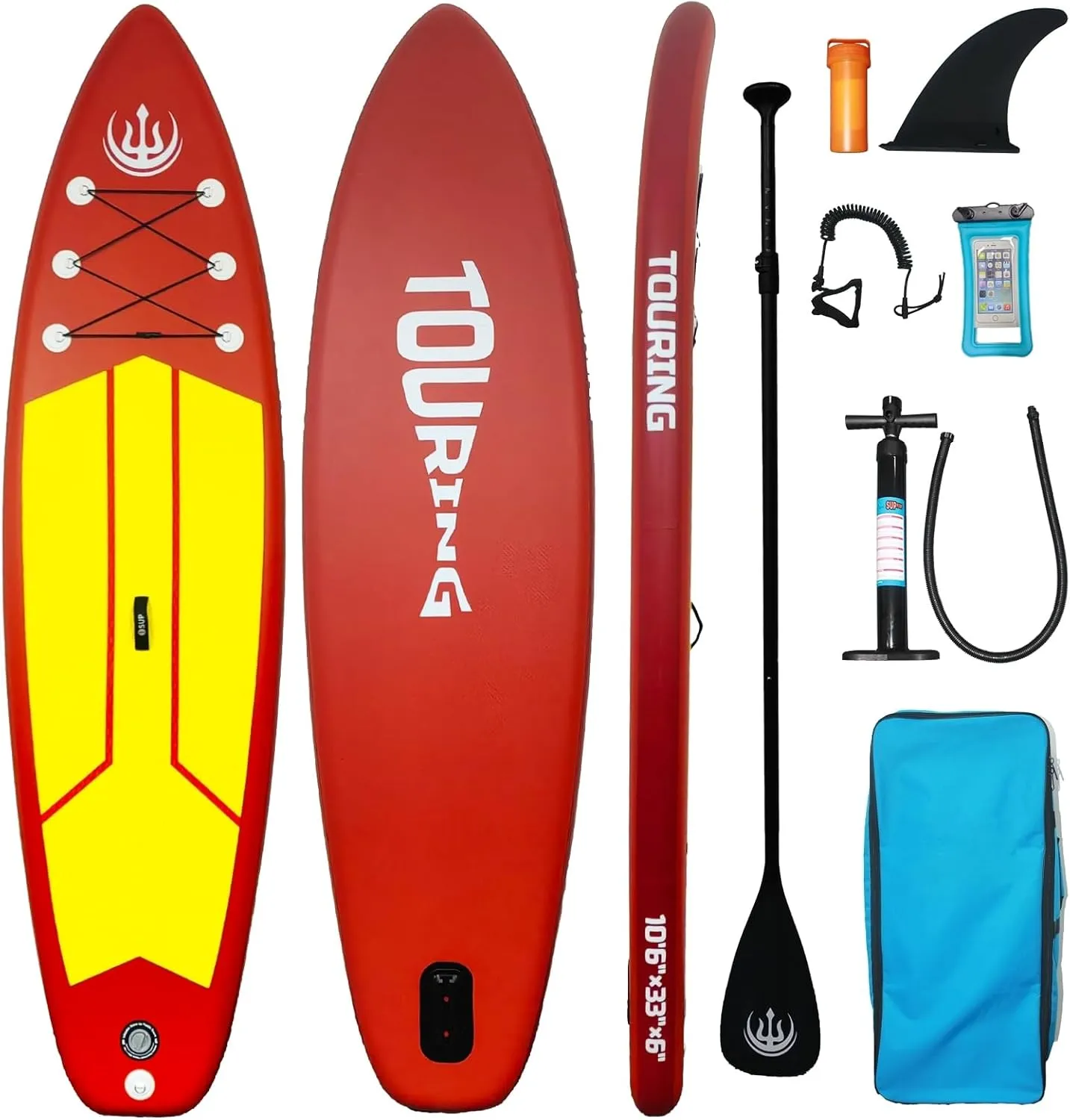 10'6" Premium Inflatable Stand Up Paddle Board, Inflatable Sup Board Set with Eva Deck, Adjustable Paddle, Safety Leash, for Adults & Youth Lightweight, Portable for Surfing, Yoga, Fishing