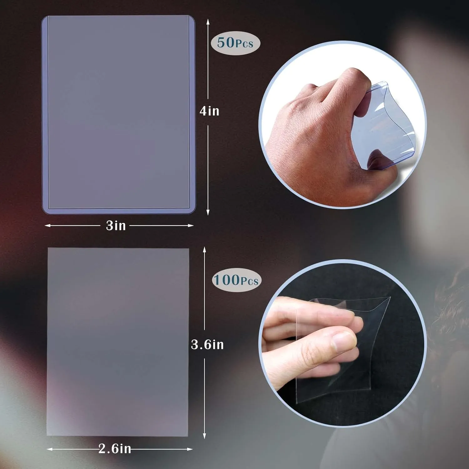 150 Pack Trading Card Sleeves, Toploaders Consist 50 Hard Plastic Card Protectors   100 Clear Soft Sleeves for Baseball Game Sports Collectible Trading Card3" x 4" regular