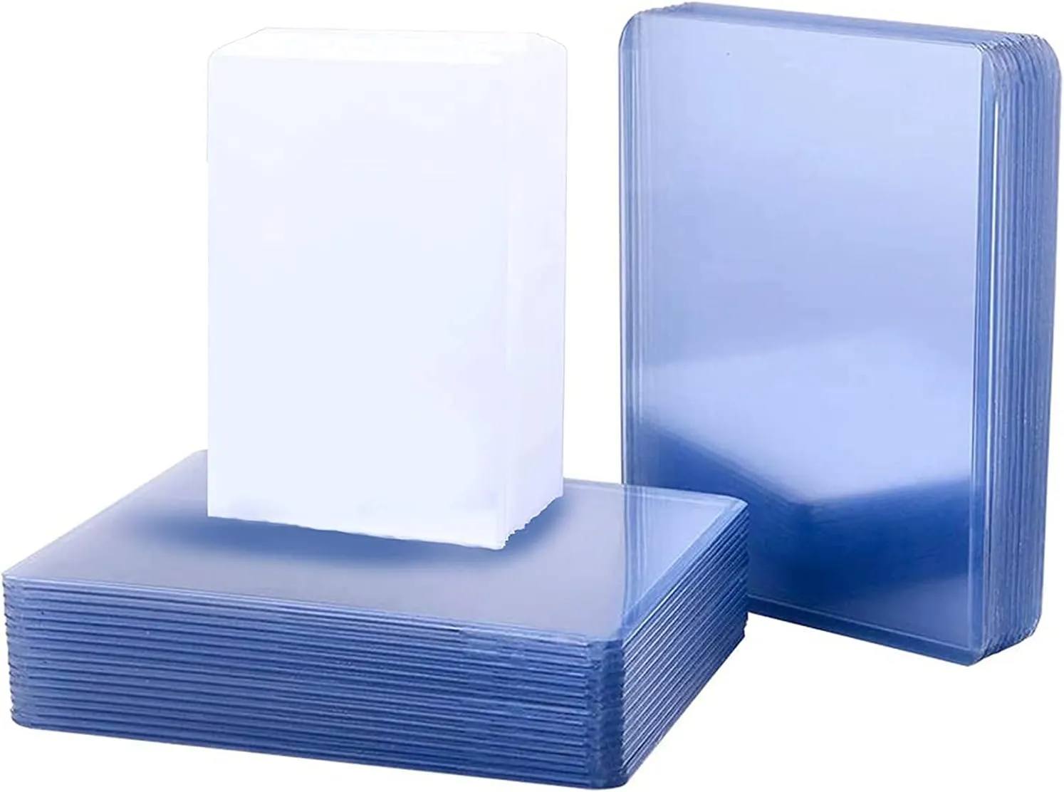 150 Pack Trading Card Sleeves, Toploaders Consist 50 Hard Plastic Card Protectors   100 Clear Soft Sleeves for Baseball Game Sports Collectible Trading Card3" x 4" regular
