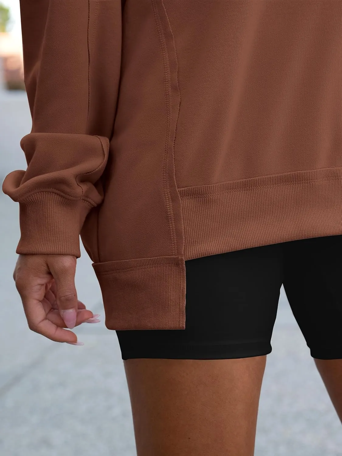 ANRABESS Women's Oversized Sweatshirts Long Sleeve Tunic Shirts V Neck Loose Pullover Tops 2025 Trendy Fall Teen Girls Outfit