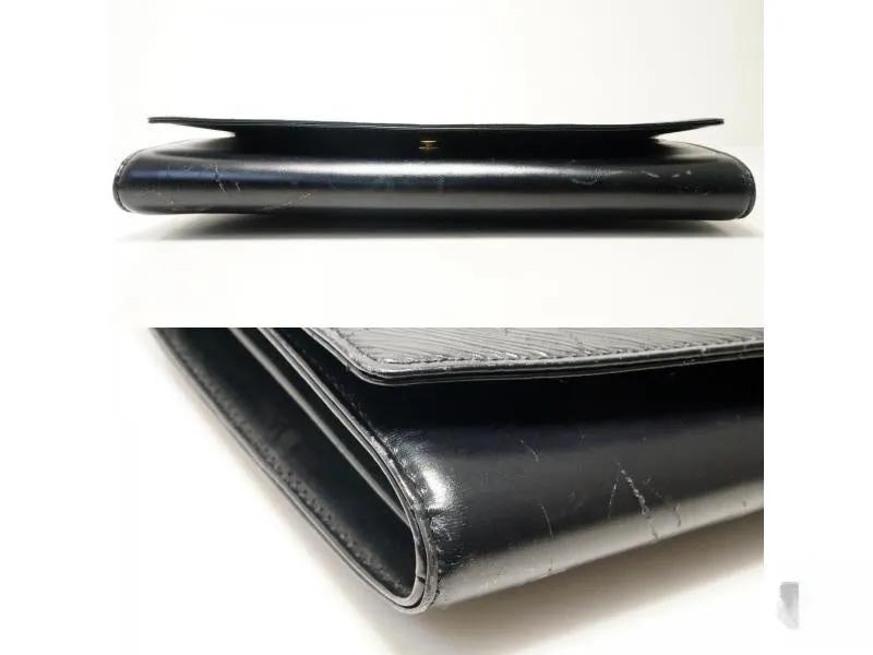 Authentic Pre-owned Louis Vuitton Cuir Opera Partial Grain Leather Noir Pochette Egee M63962 181810