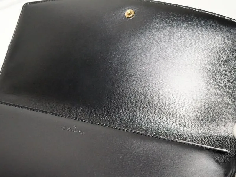 Authentic Pre-owned Louis Vuitton Cuir Opera Partial Grain Leather Noir Pochette Egee M63962 181810