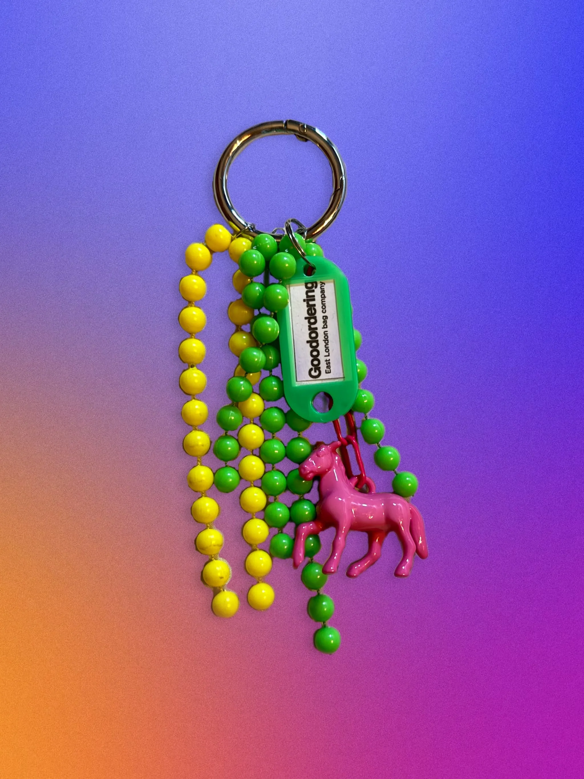 Bag charm and keyring neon bead