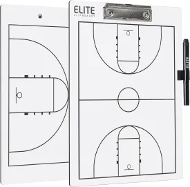 Basketball White Dry Erase Coaches Clipboard | Double-Side Basketball Coaching Whiteboard with Marker