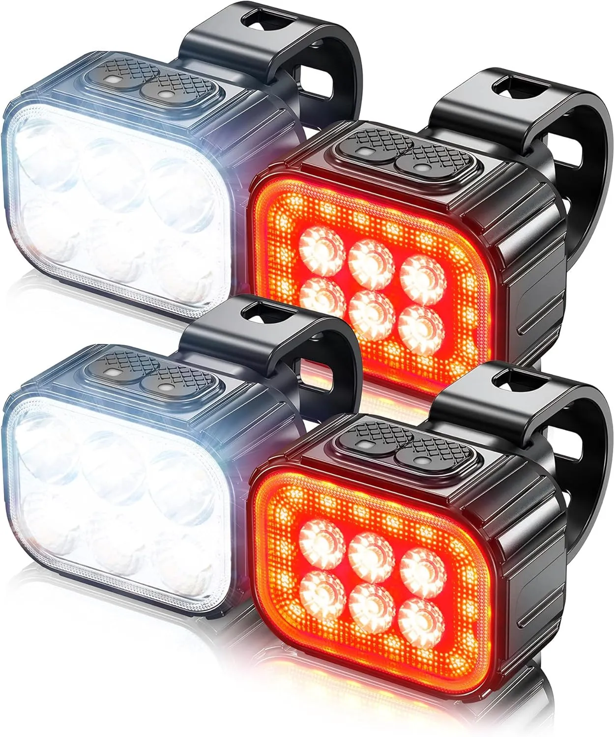 Bike Light Rechargeable Bicycle Lights Super Bright Headlight and Taillight Set LED Mountain Bike Lights Front and Back Flashlight