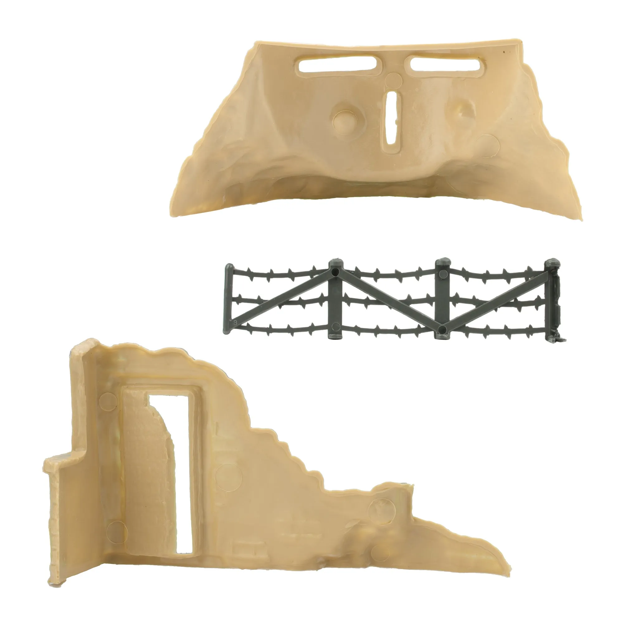 BMC Classic Marx Axis Ambush - 14pc Tan Plastic Army Men Playset Accessories