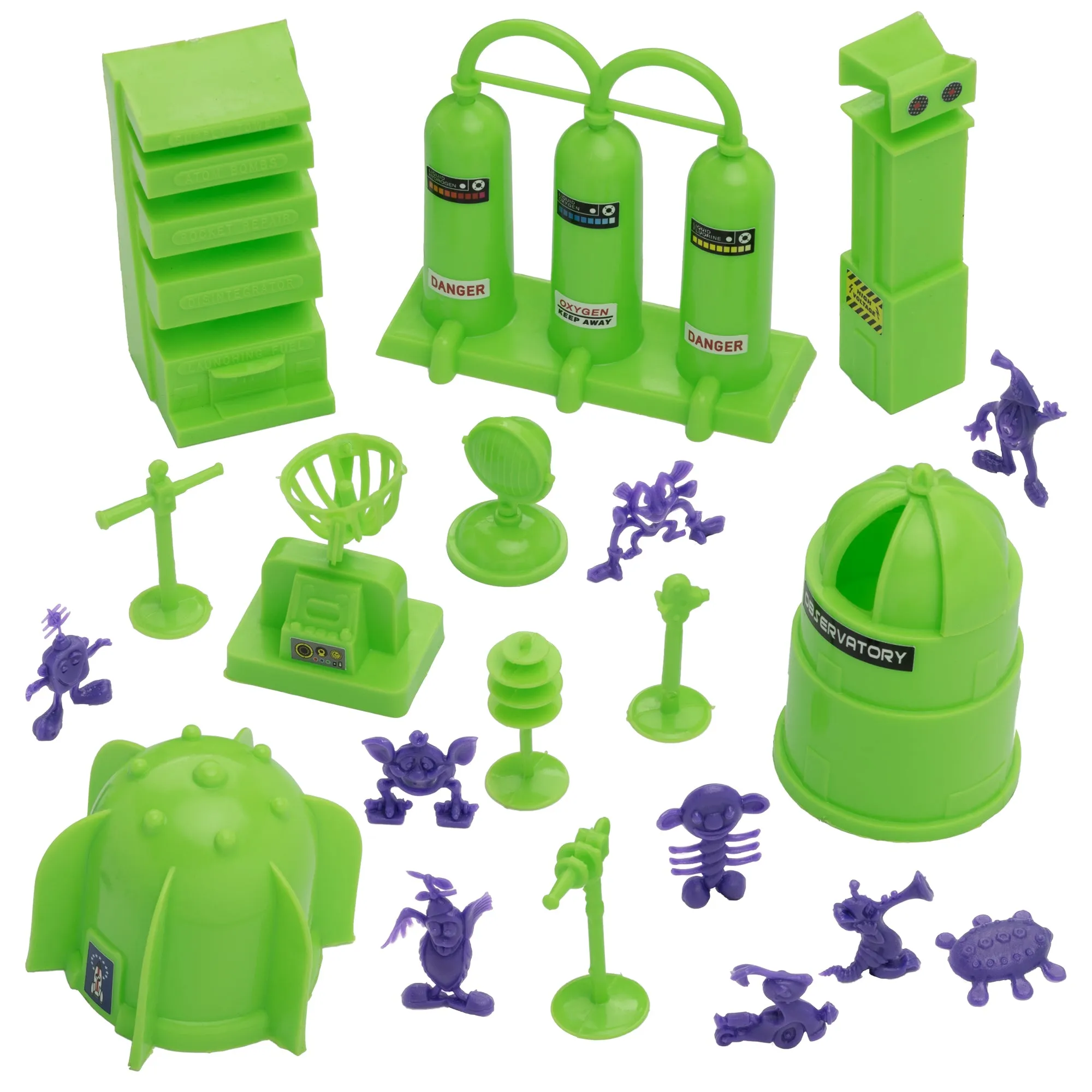 BMC Classic Sci-Fi Mars Outpost - 20pc Plastic Army Men Space Accessory Playset