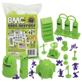 BMC Classic Sci-Fi Mars Outpost - 20pc Plastic Army Men Space Accessory Playset