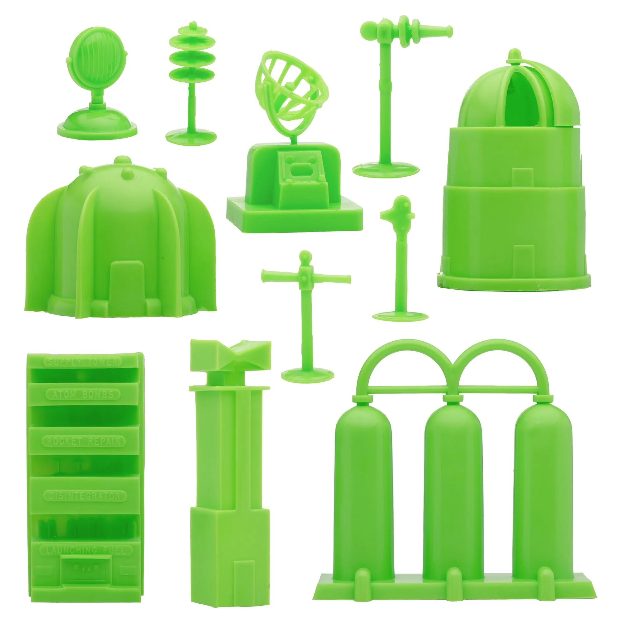 BMC Classic Sci-Fi Mars Outpost - 20pc Plastic Army Men Space Accessory Playset