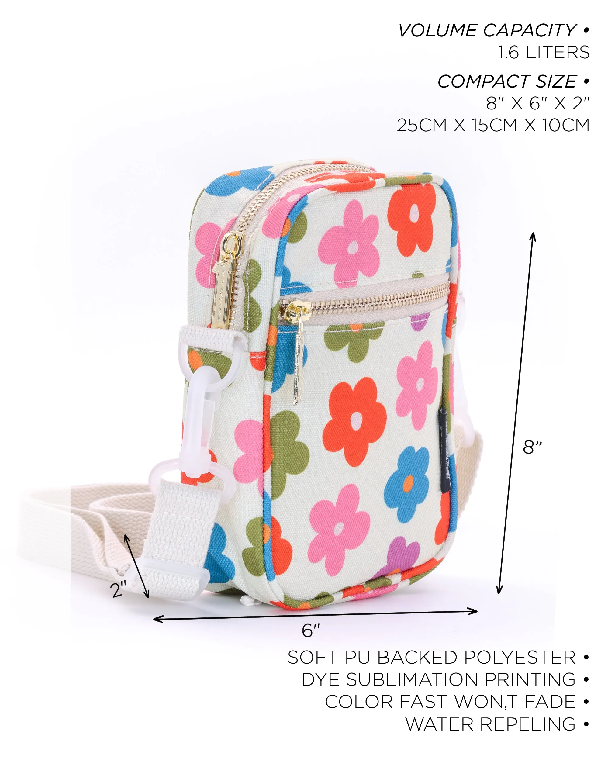 Brick Bag | Mini Crossbody | Recycled RPET | Multi-Poppy