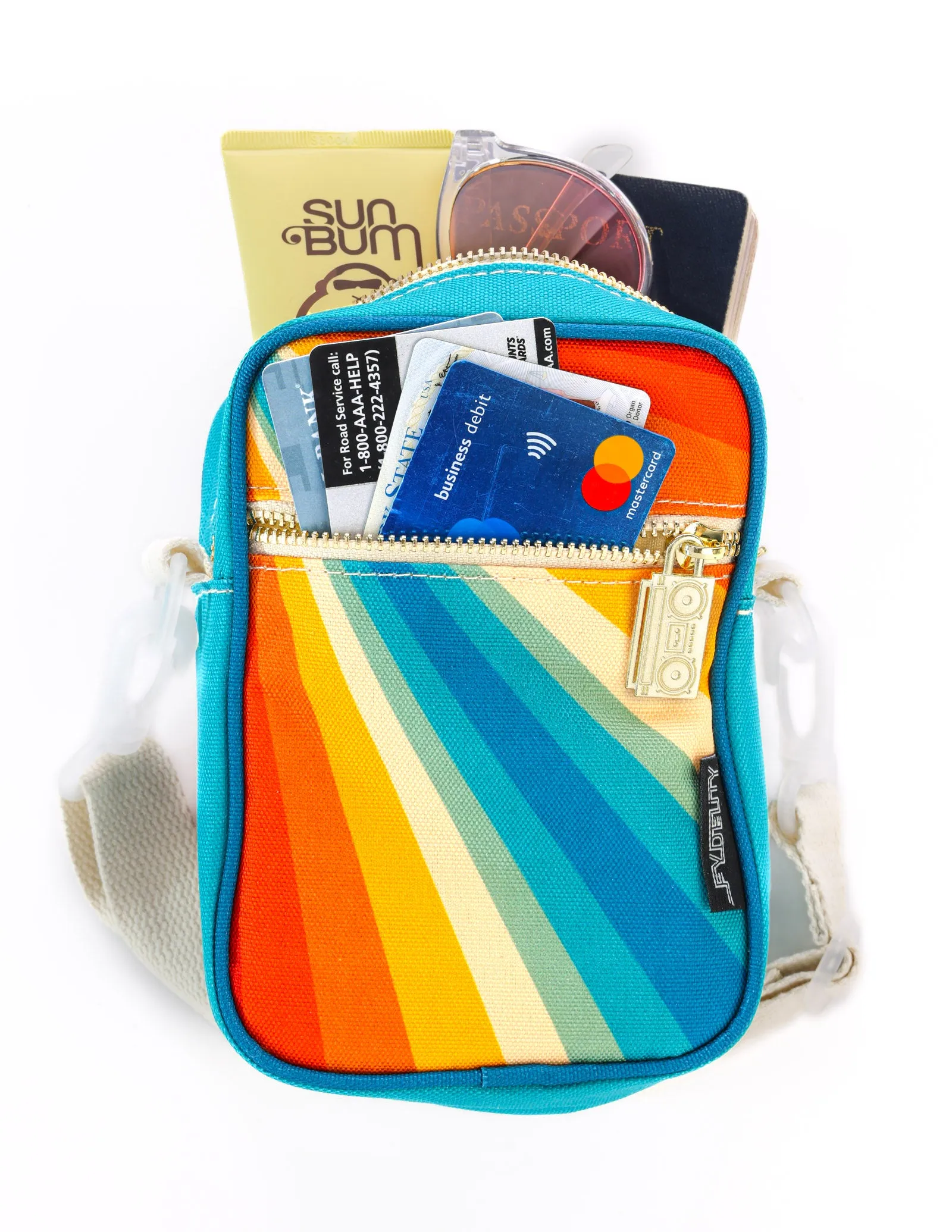 Brick Bag | Mini Crossbody | Recycled RPET | Retro Rainbow