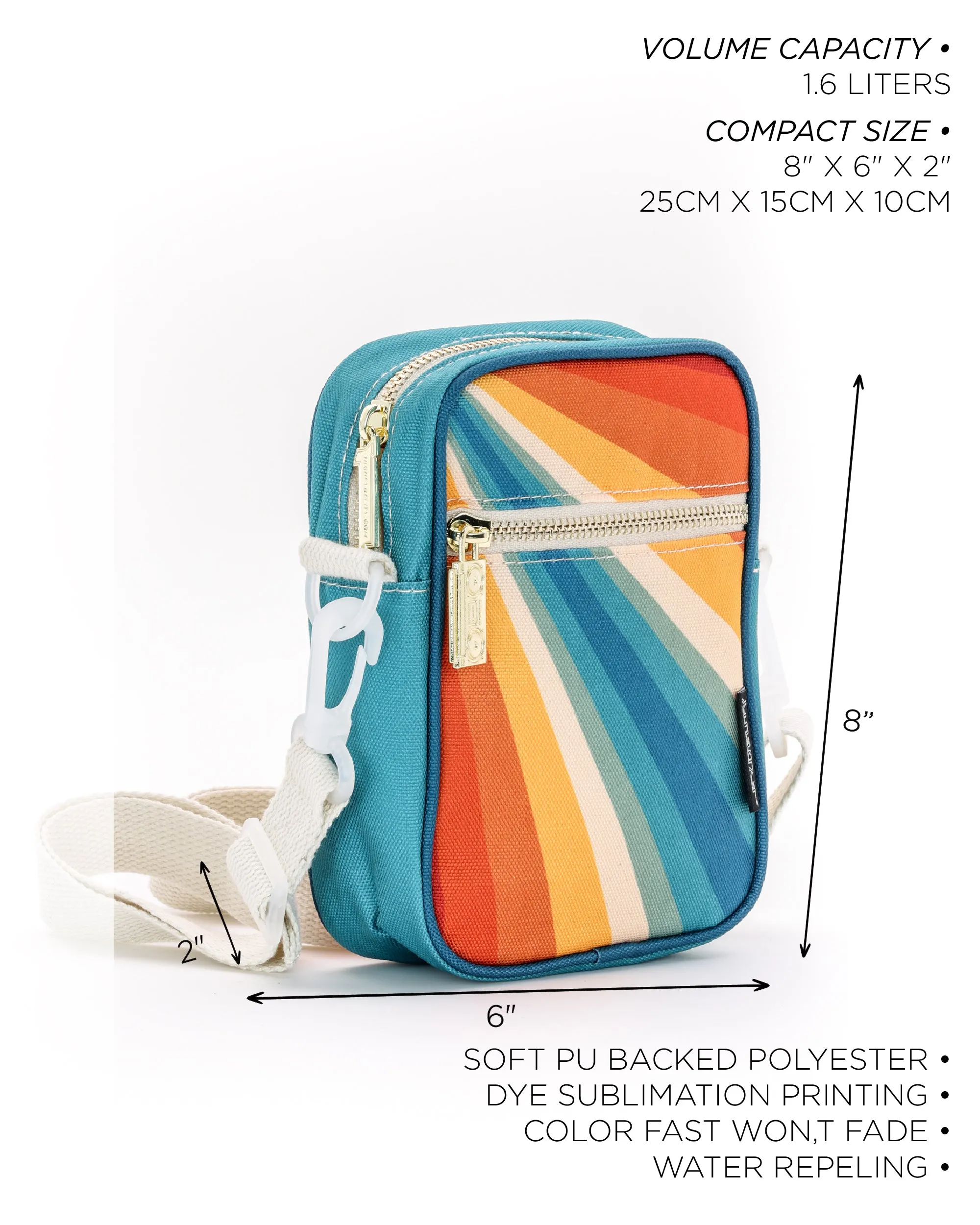 Brick Bag | Mini Crossbody | Recycled RPET | Retro Rainbow