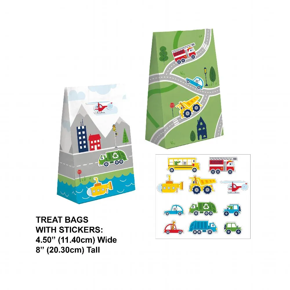 Bulk Transportation Time City Life Favor Bags (Case of 96)