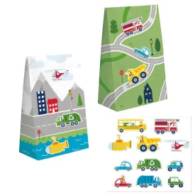 Bulk Transportation Time City Life Favor Bags (Case of 96)