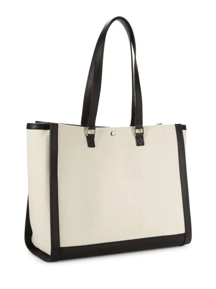 Camille tote bag with A logo, beige