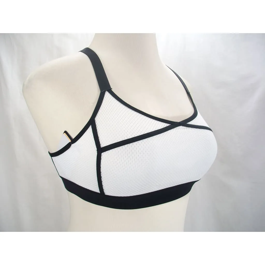 Champion C9 N9704 Mesh Cami Wire Free Sports Bra MEDIUM White & Black