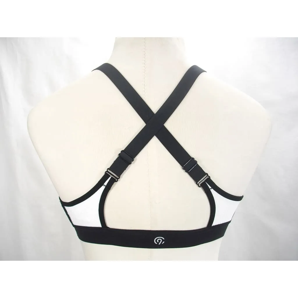 Champion C9 N9704 Mesh Cami Wire Free Sports Bra MEDIUM White & Black