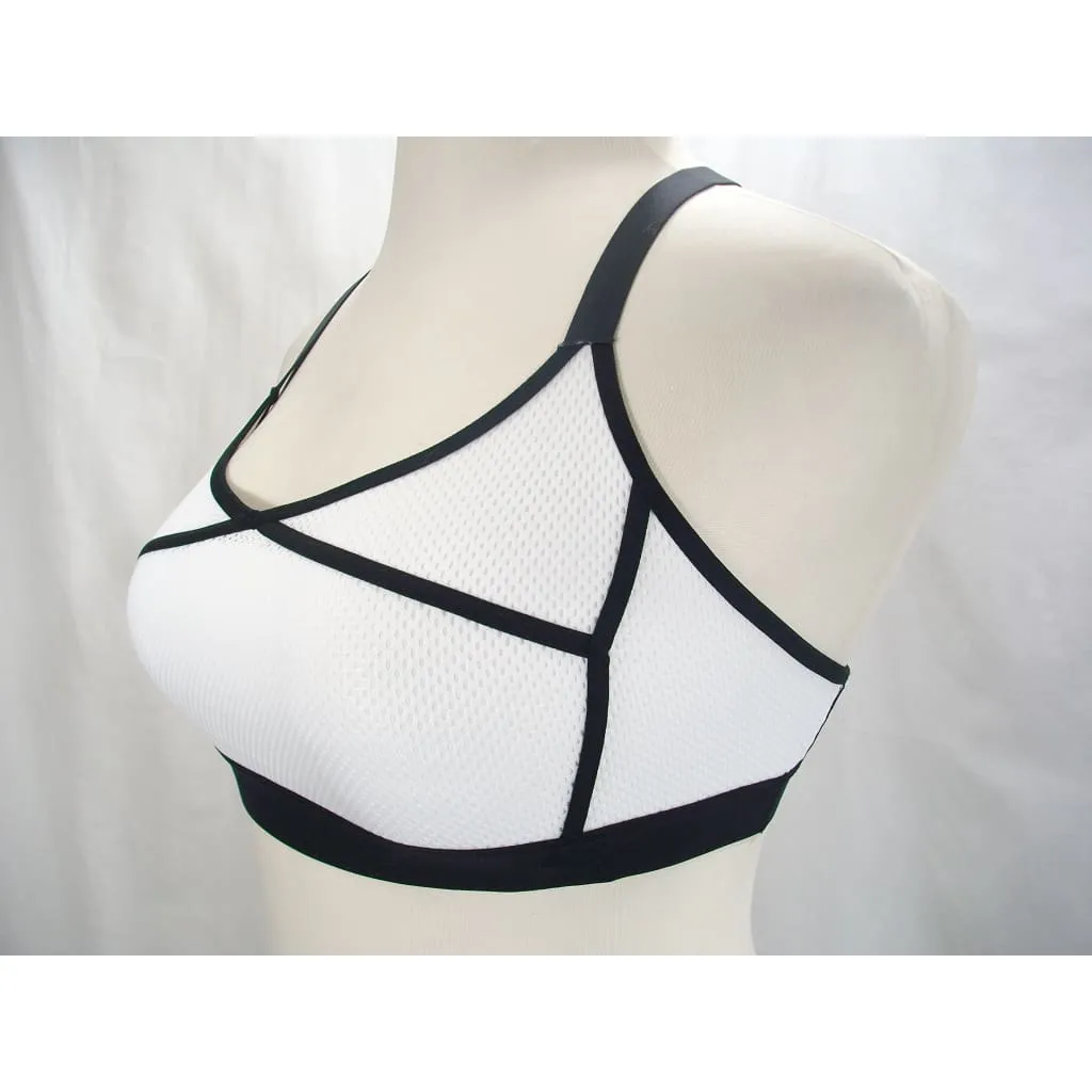 Champion C9 N9704 Mesh Cami Wire Free Sports Bra MEDIUM White & Black
