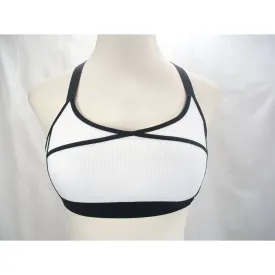 Champion C9 N9704 Mesh Cami Wire Free Sports Bra MEDIUM White & Black