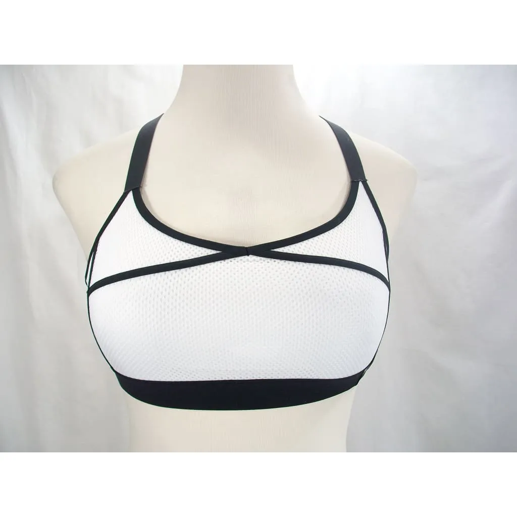 Champion C9 N9704 Mesh Cami Wire Free Sports Bra MEDIUM White & Black