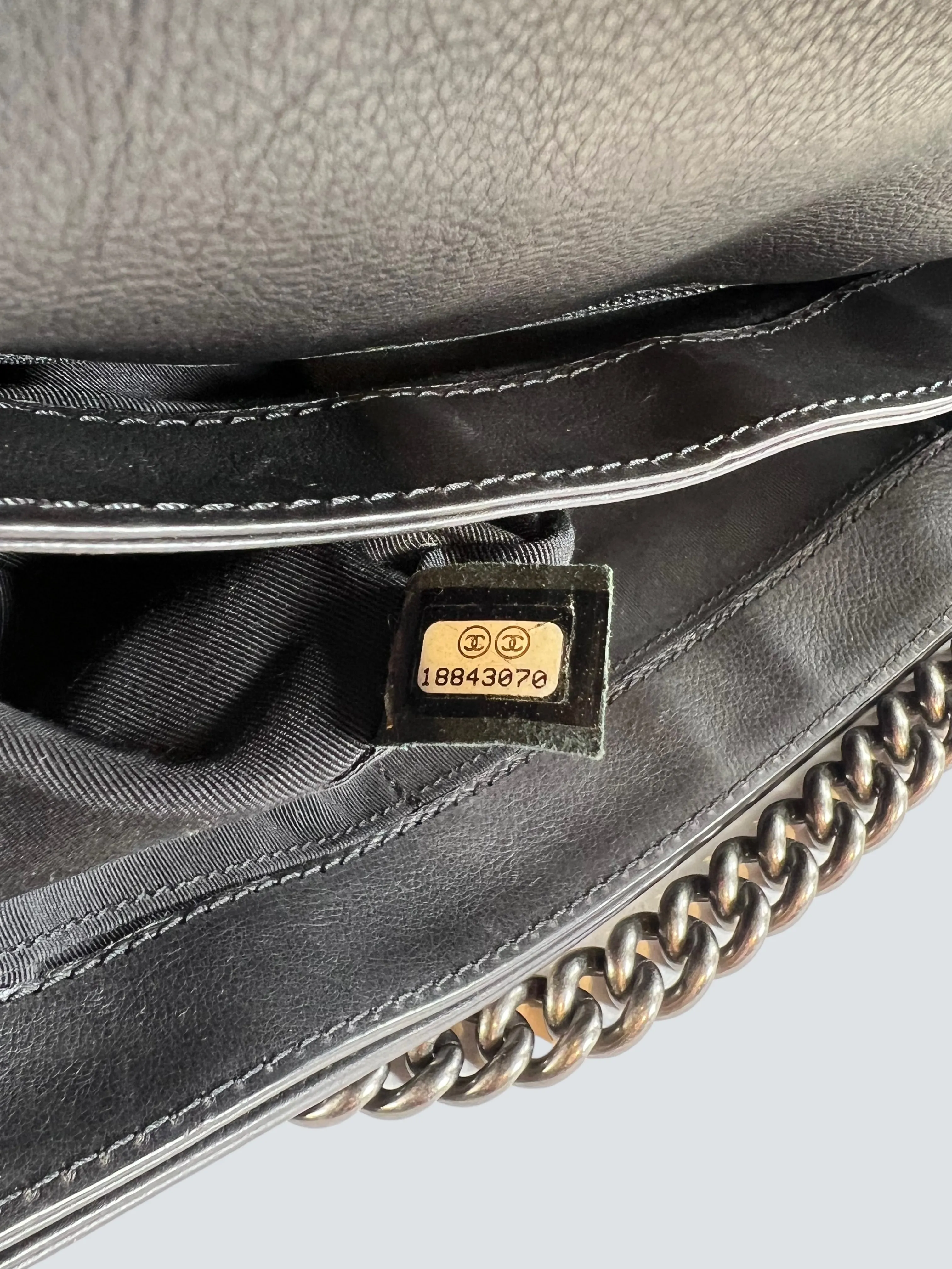 Chanel Black Lambskin Leather Boy Bag