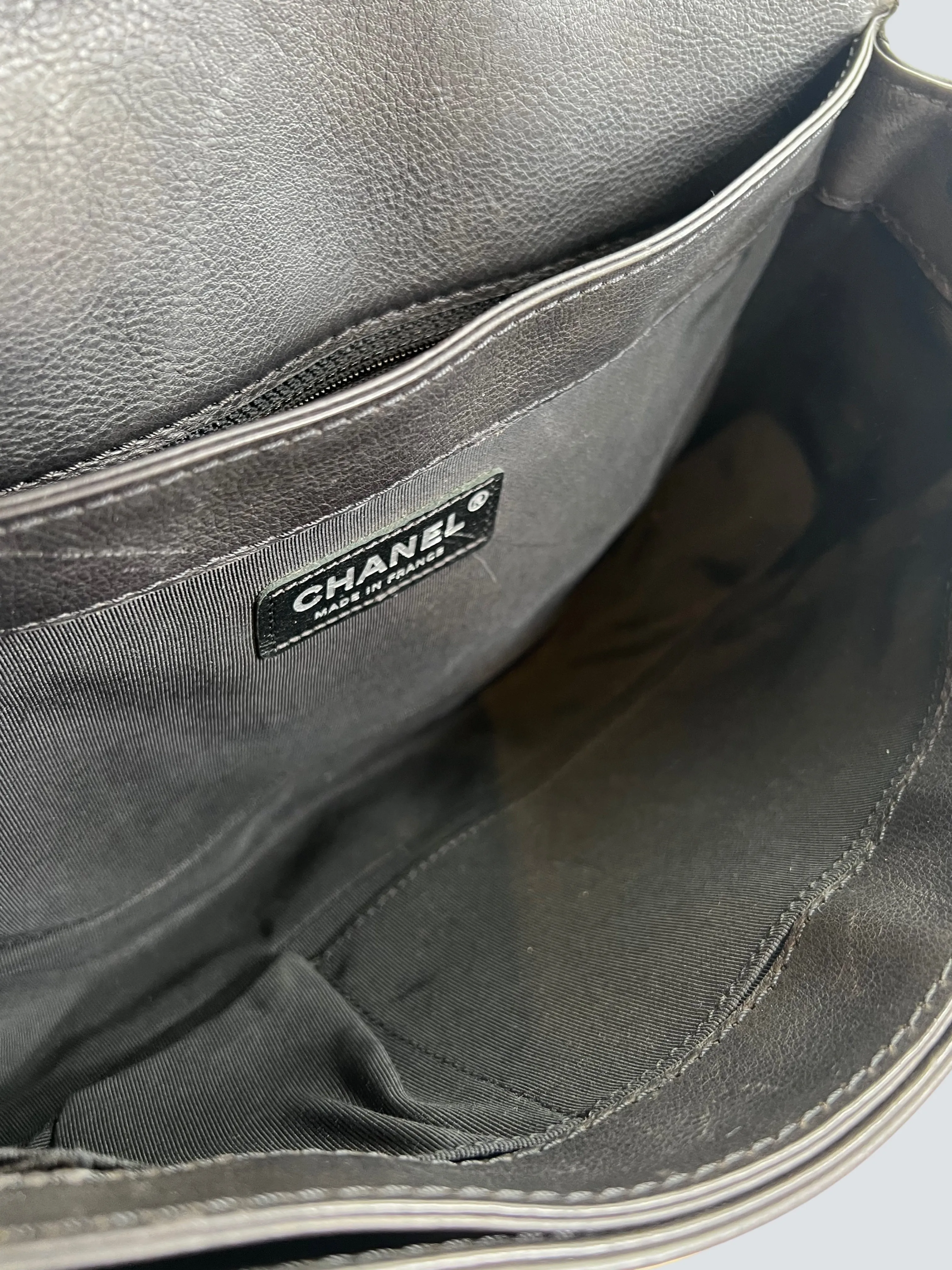Chanel Black Lambskin Leather Boy Bag
