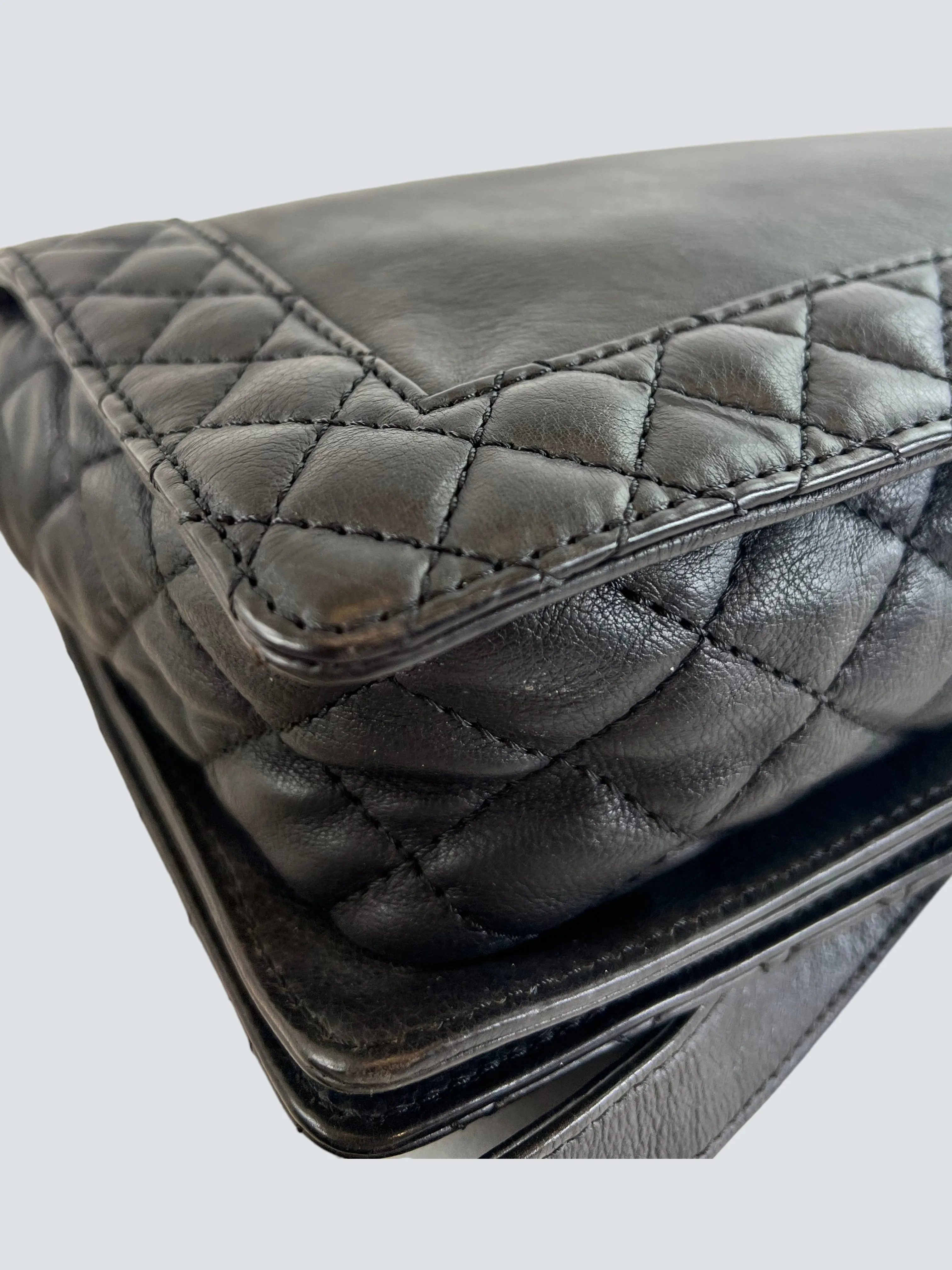 Chanel Black Lambskin Leather Boy Bag