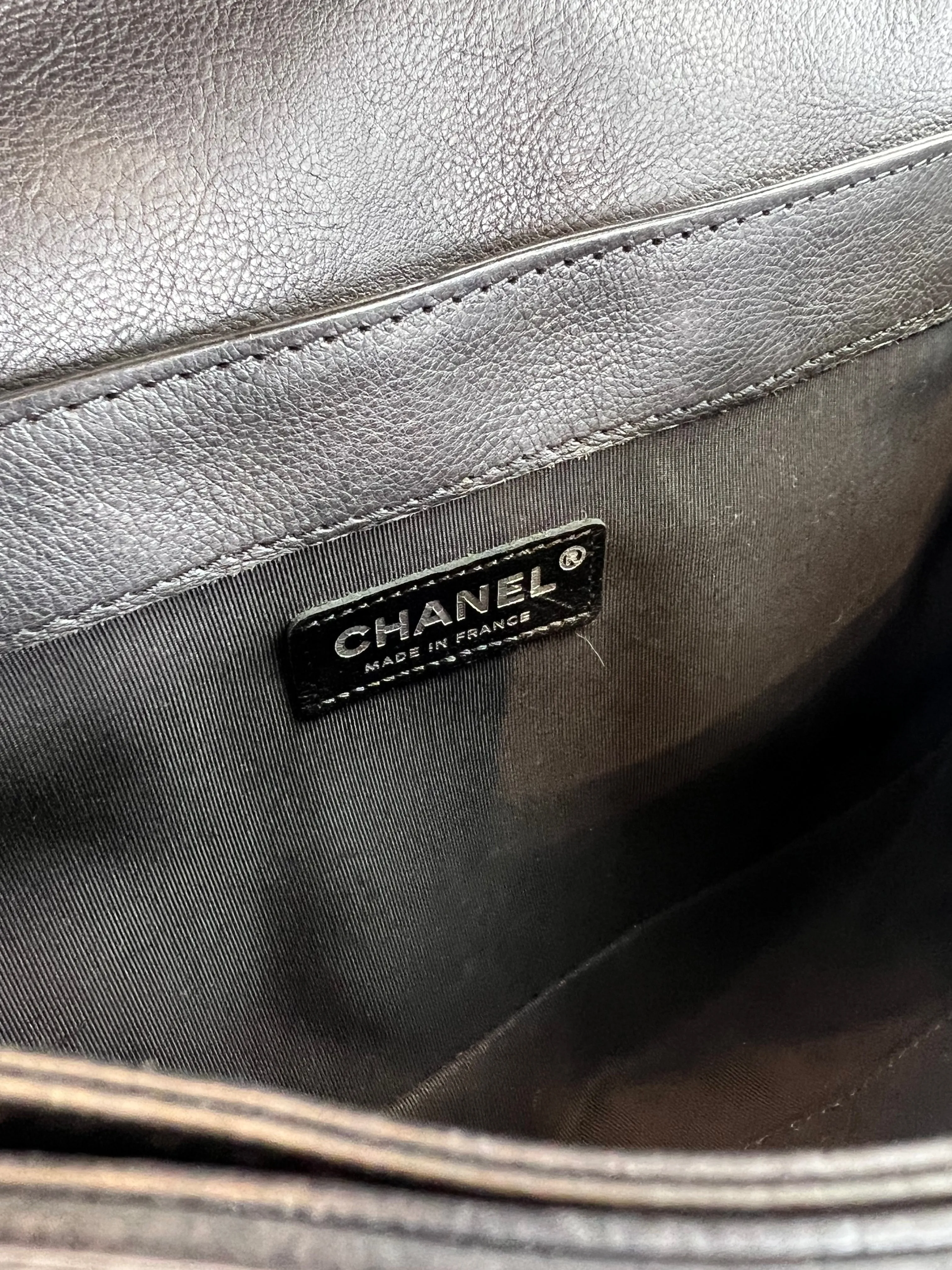 Chanel Black Lambskin Leather Boy Bag