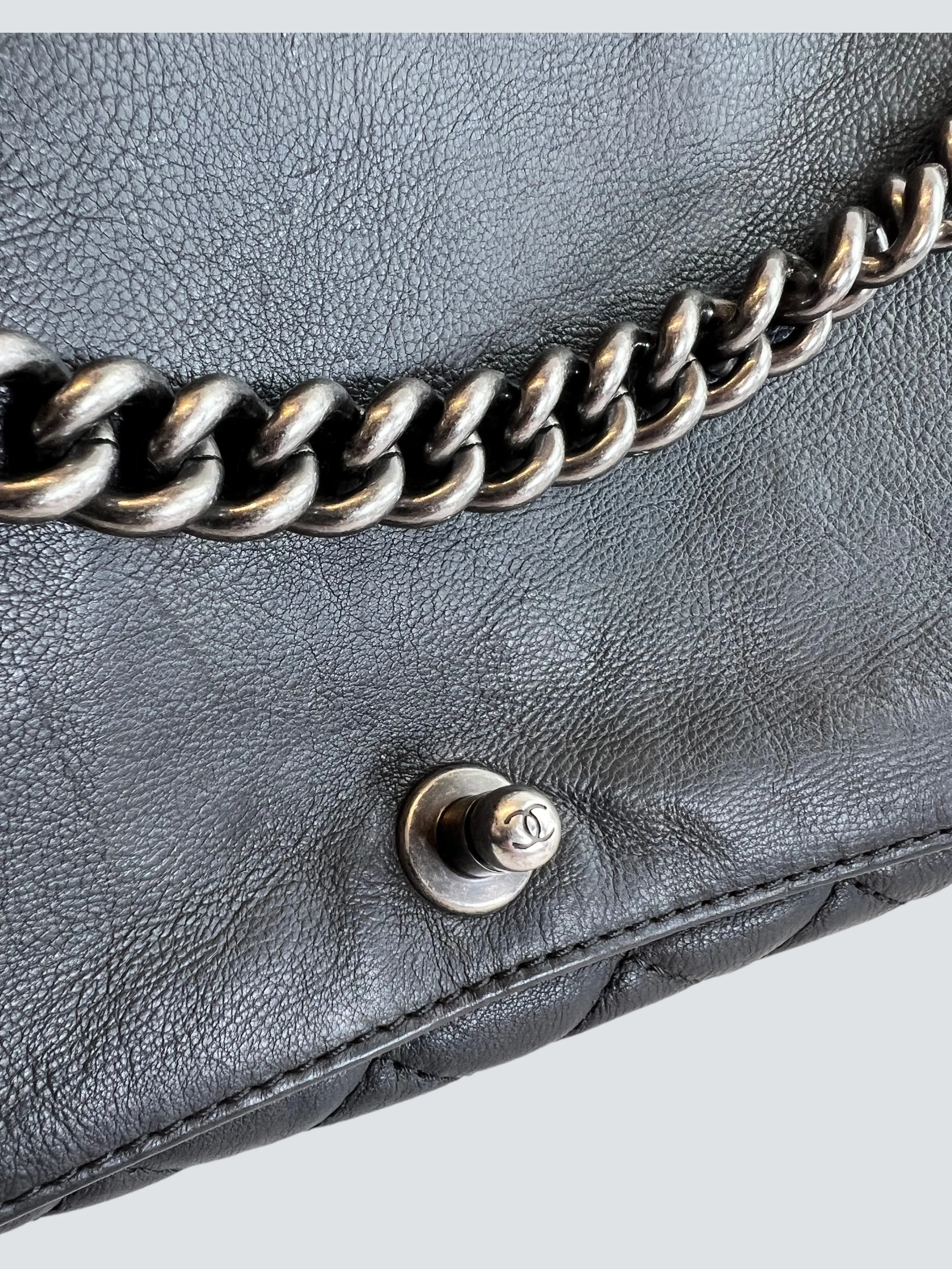Chanel Black Lambskin Leather Boy Bag