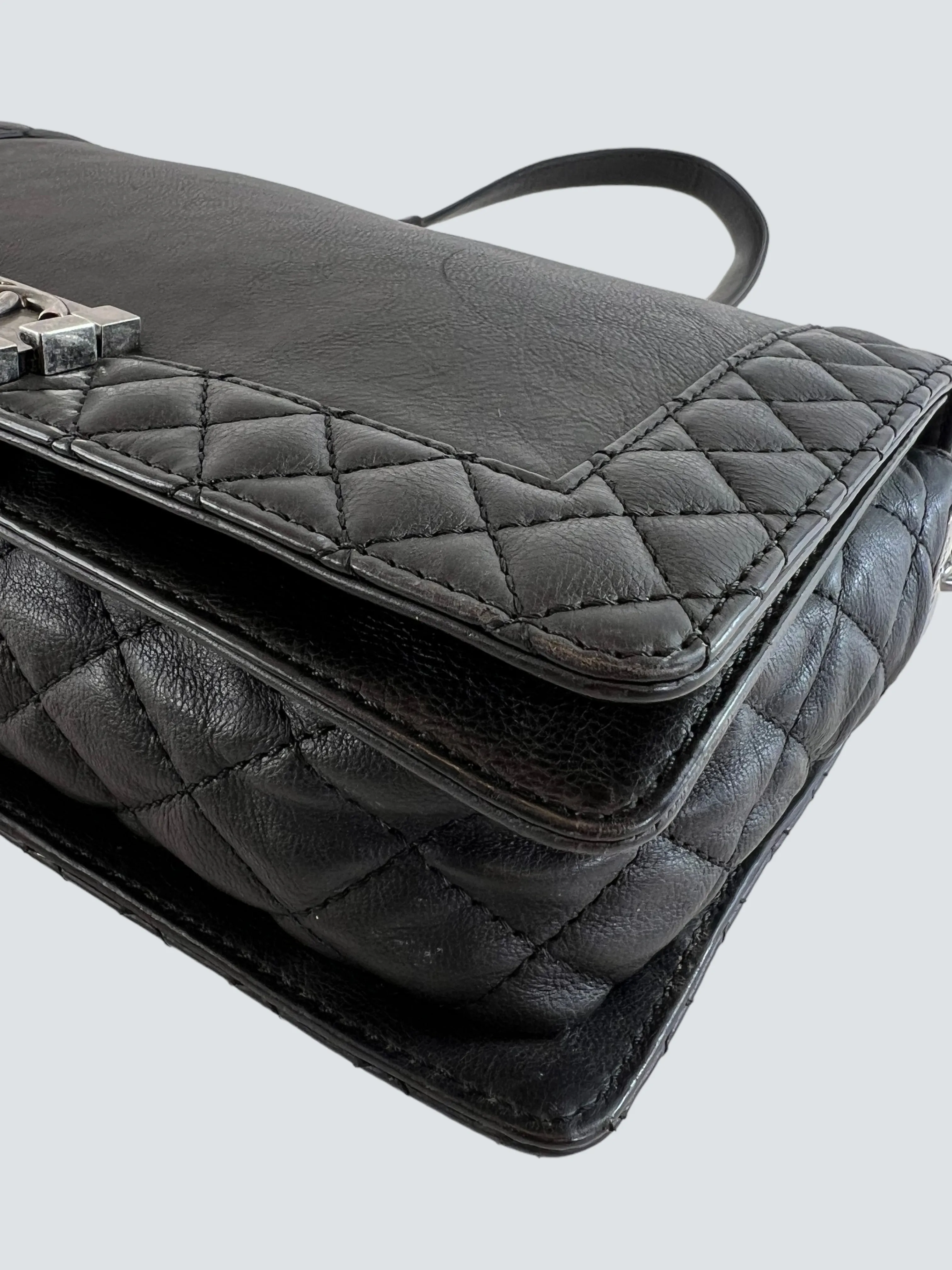 Chanel Black Lambskin Leather Boy Bag