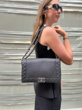 Chanel Black Lambskin Leather Boy Bag