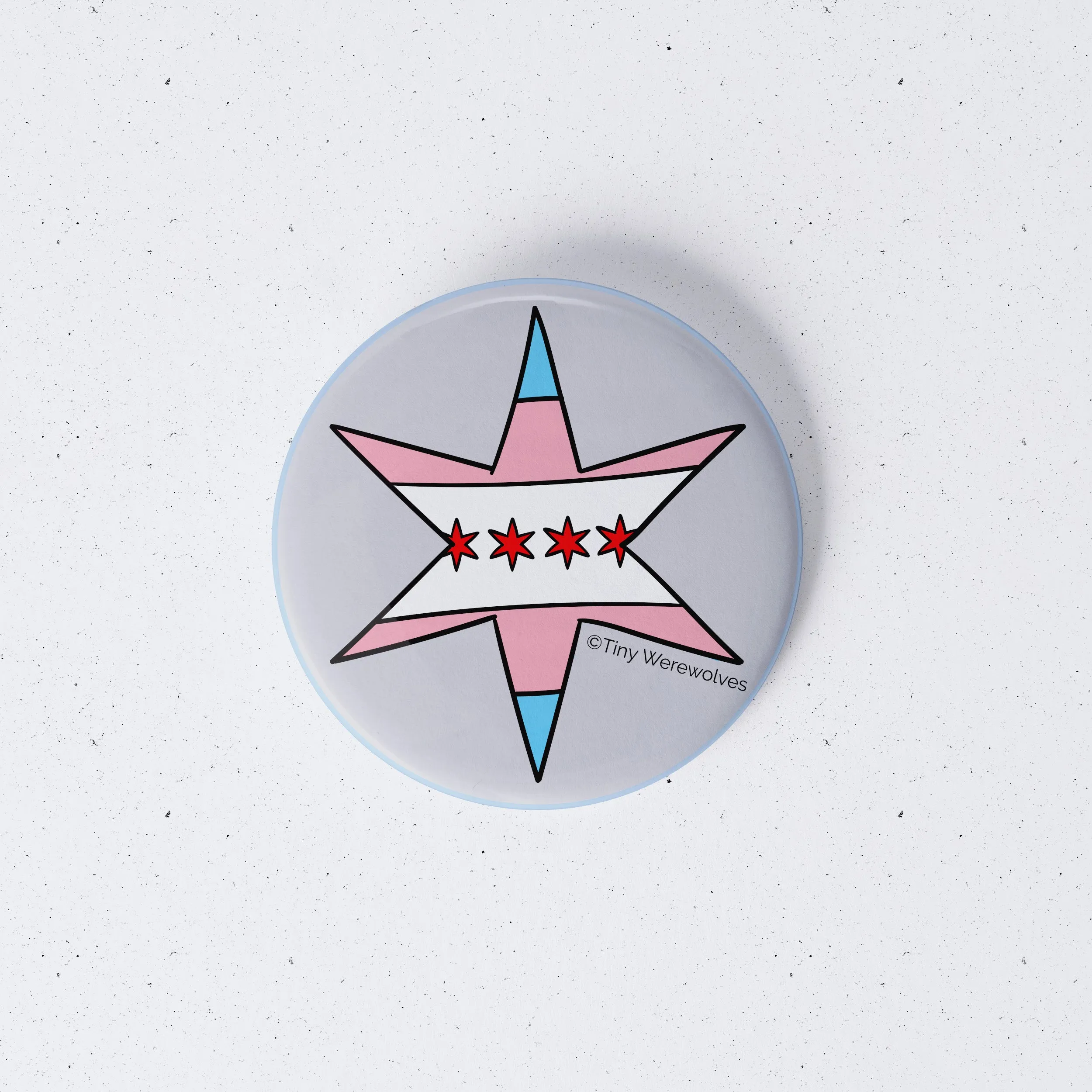 Chicago Star Transgender Pride Flag 1" Mini Button Pin