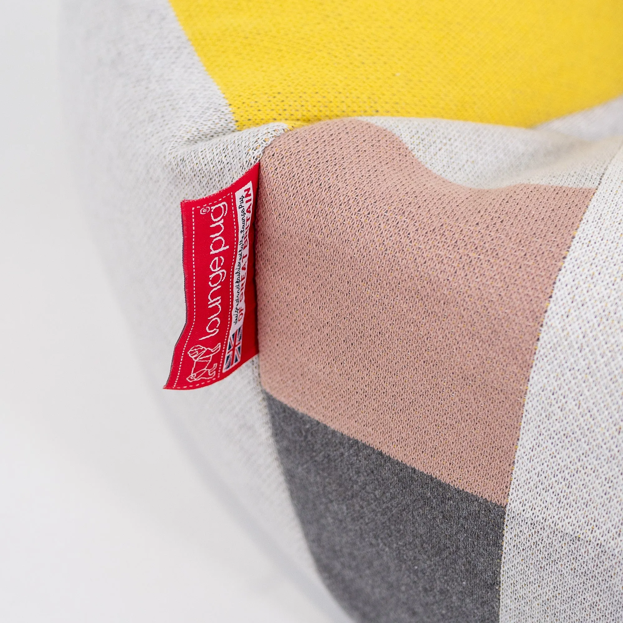 Classic Bean Bag Chair - Knitted Colourblock Grey