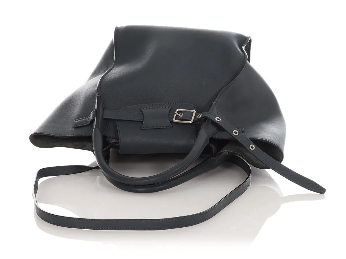 Céline Gray Blue Small Big Bag with Long Strap
