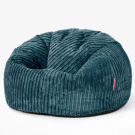 CloudSac Kids Memory Foam Giant Children's Bean Bag 2-12 yr - Cord Teal Blue