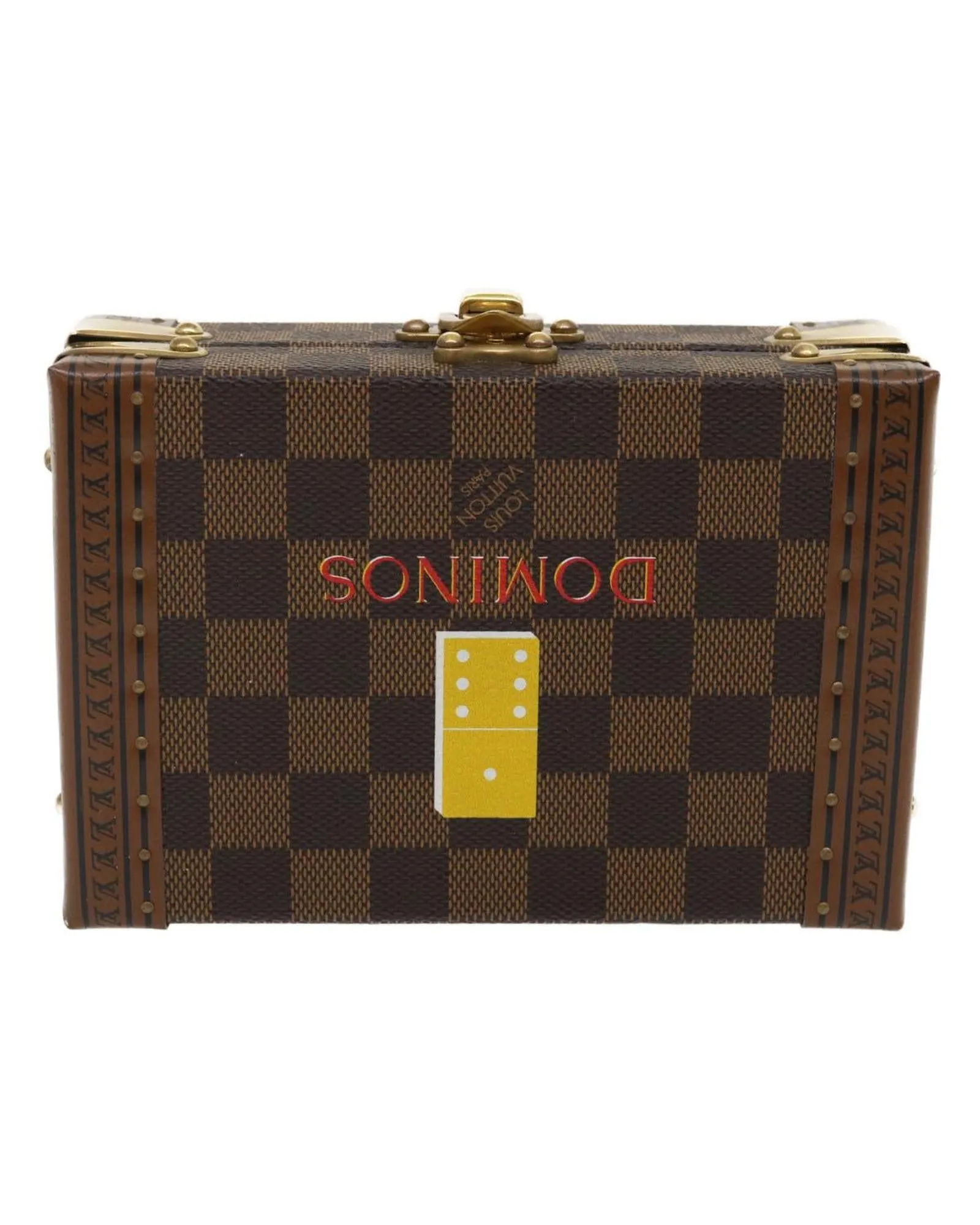 Damier Ebene Domino 28 Trunk LV Auth 29522A