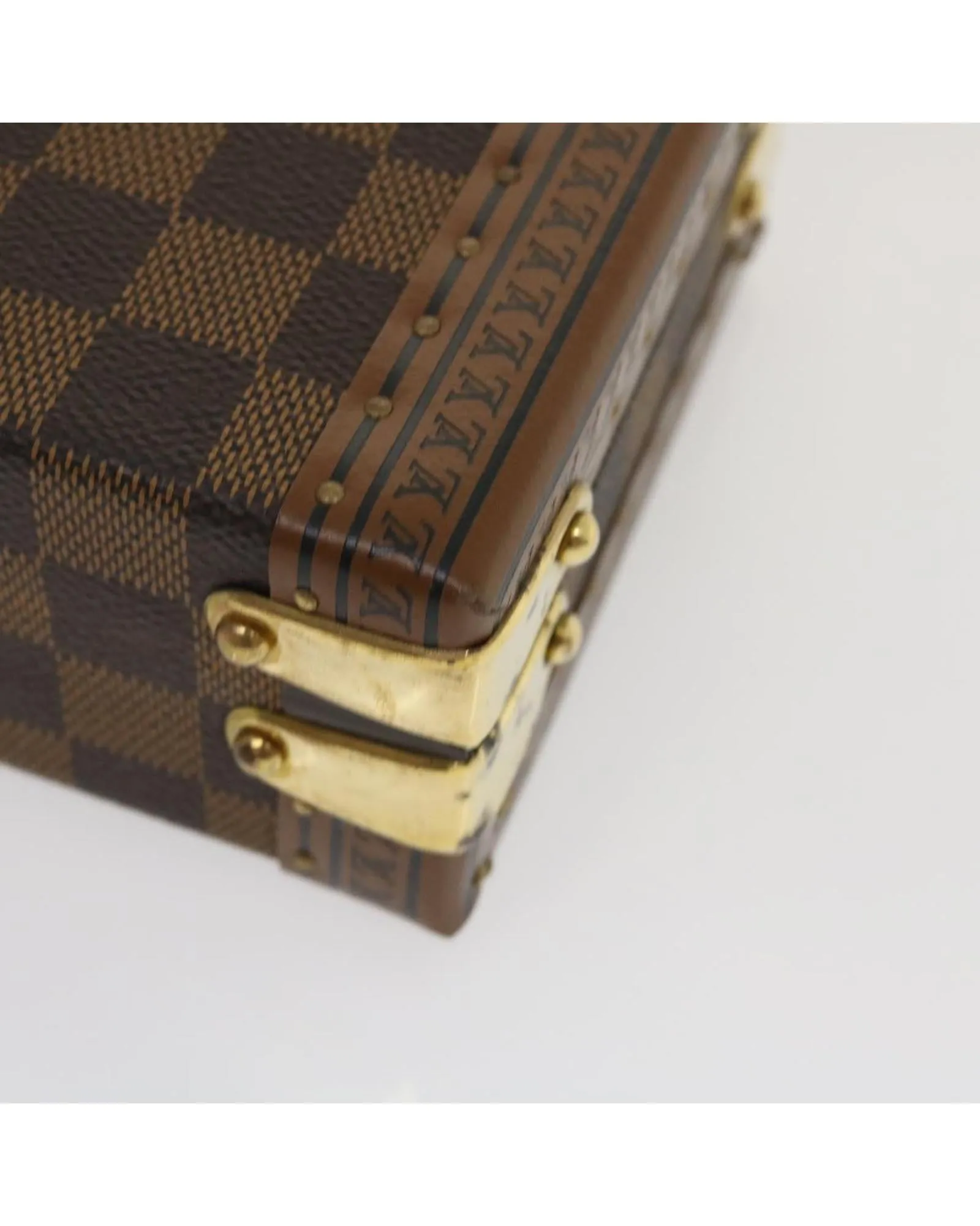 Damier Ebene Domino 28 Trunk LV Auth 29522A
