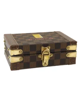 Damier Ebene Domino 28 Trunk LV Auth 29522A