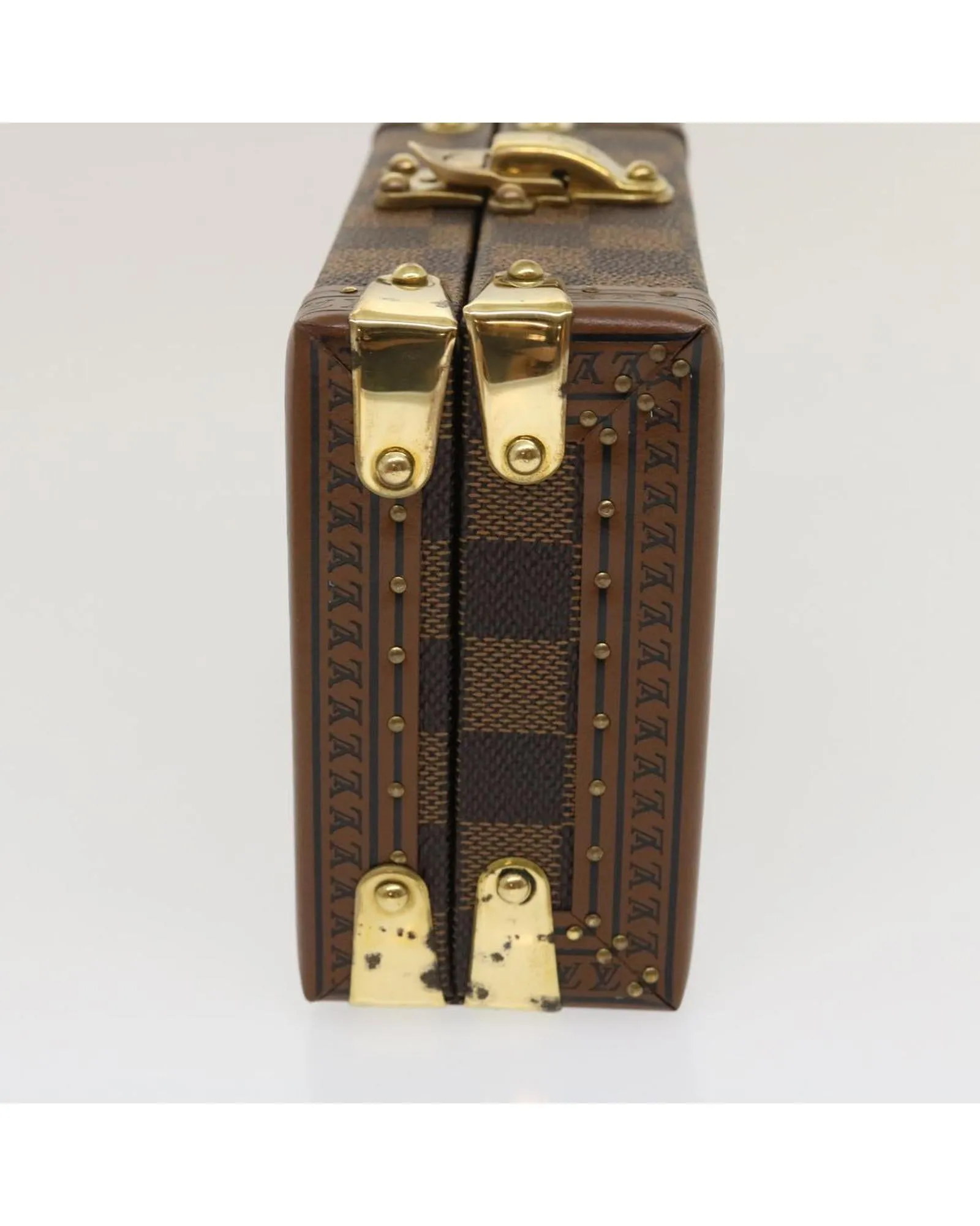 Damier Ebene Domino 28 Trunk LV Auth 29522A
