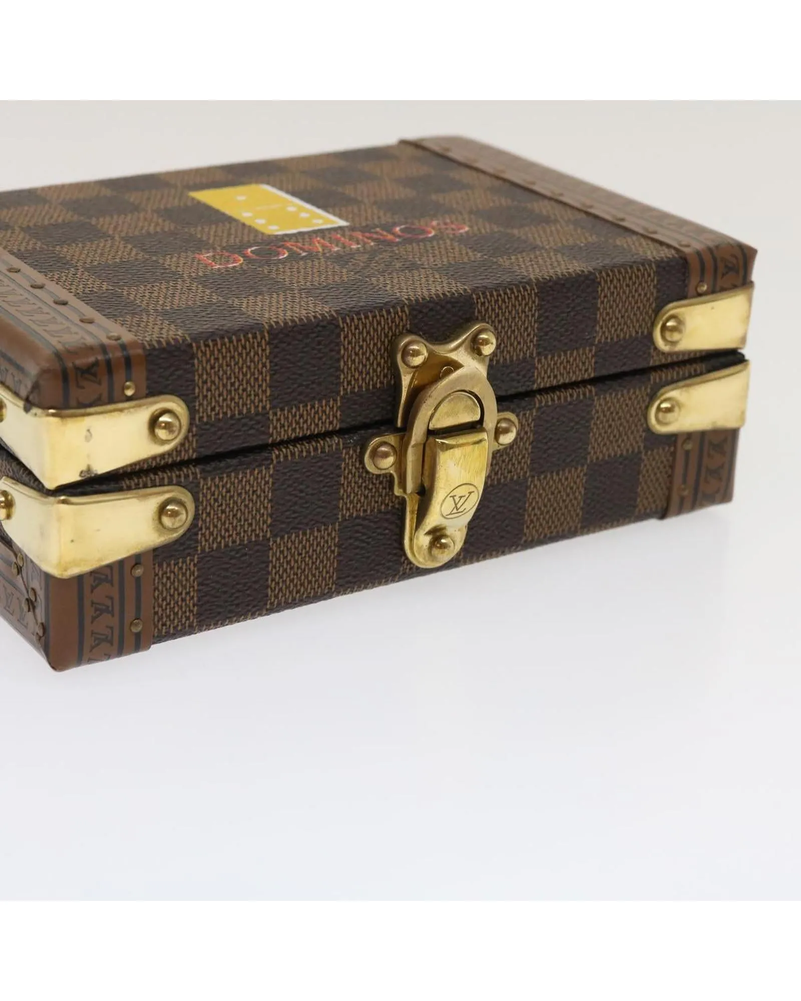 Damier Ebene Domino 28 Trunk LV Auth 29522A