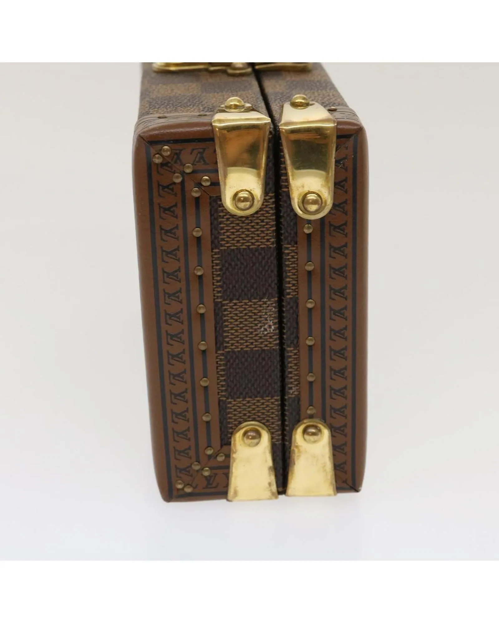 Damier Ebene Domino 28 Trunk LV Auth 29522A