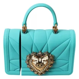 Dolce & Gabbana Turquoise Silicone Devotion Heart Bag Cover Hand Airpods Case