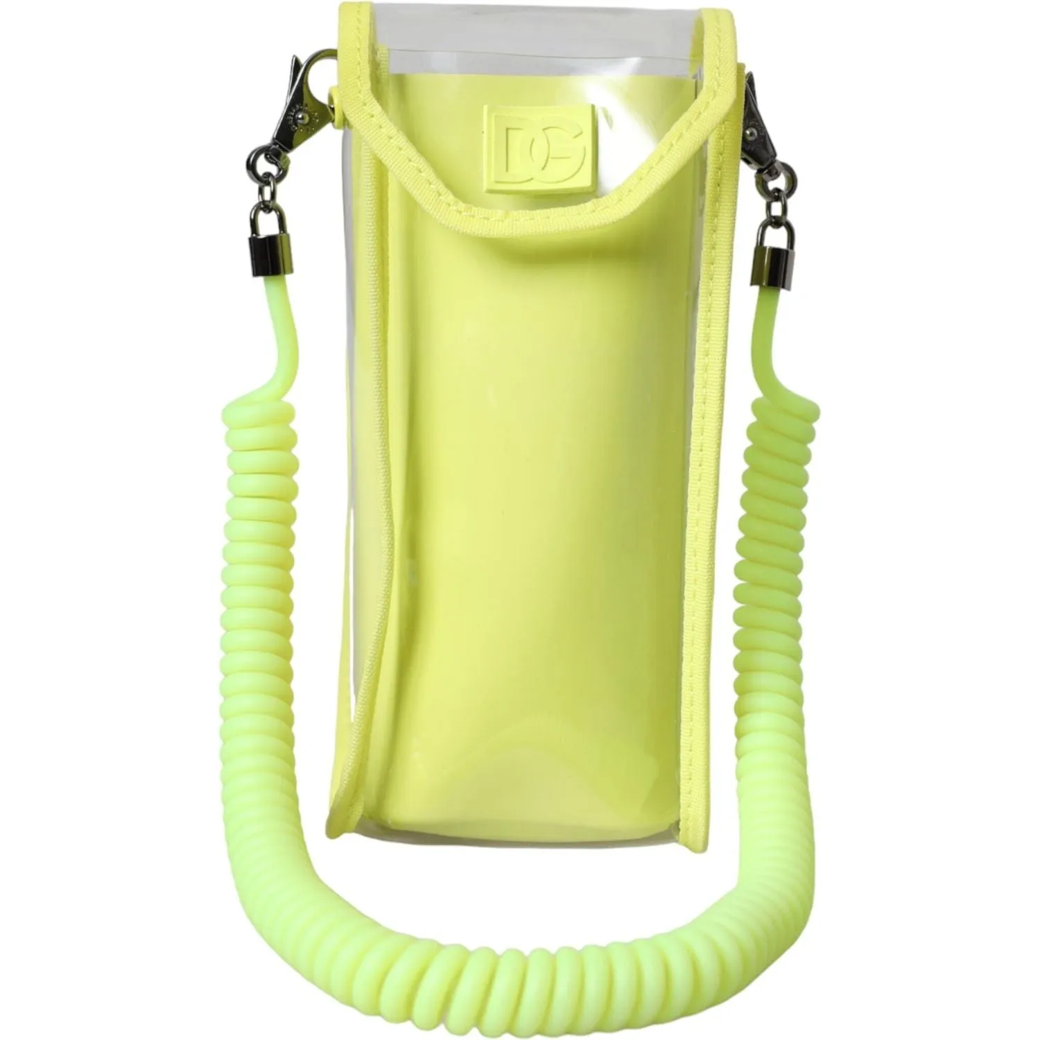 Dolce & Gabbana Yellow Green Plastic DG Logo Neck Strap Cardholder Wallet