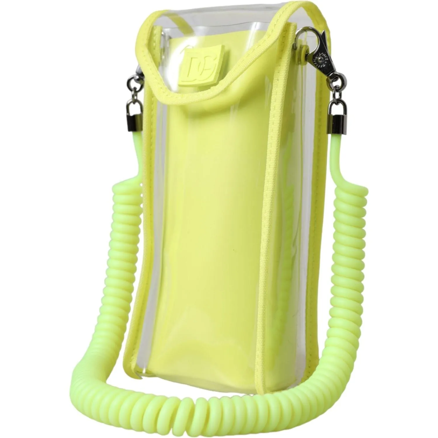 Dolce & Gabbana Yellow Green Plastic DG Logo Neck Strap Cardholder Wallet