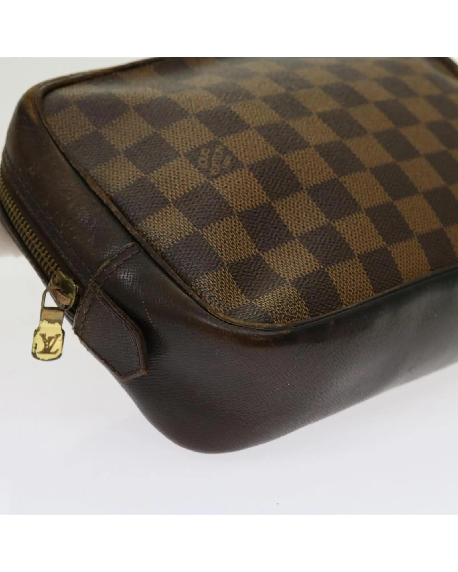 Durable Damier Ebene Canvas Clutch Bag with Accessories