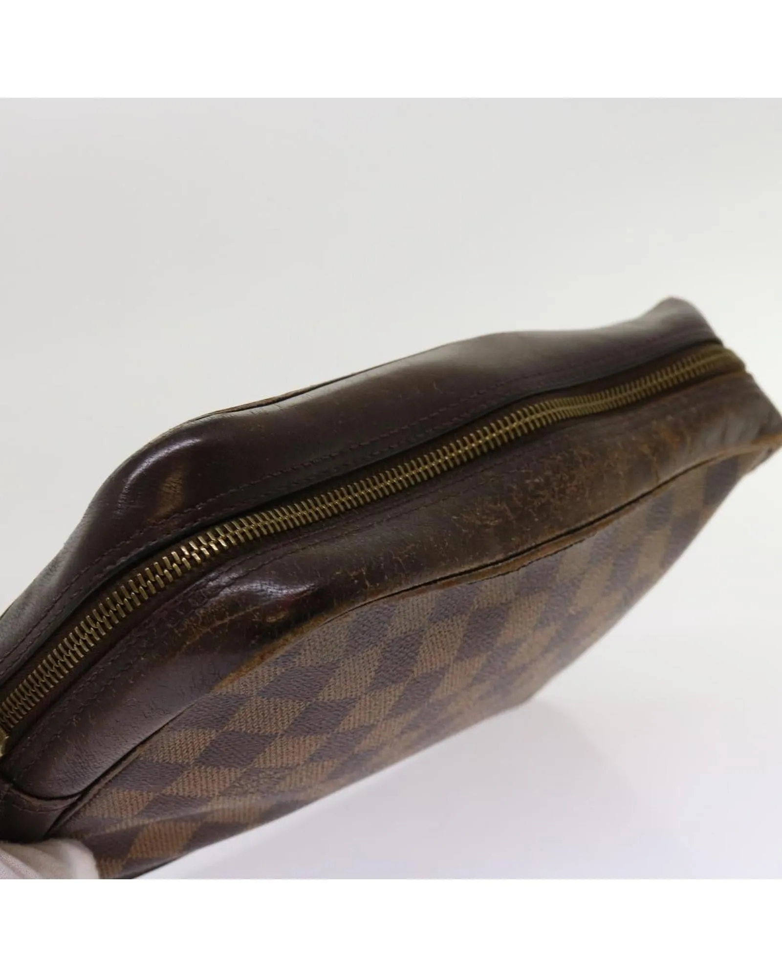 Durable Damier Ebene Canvas Clutch Bag with Accessories