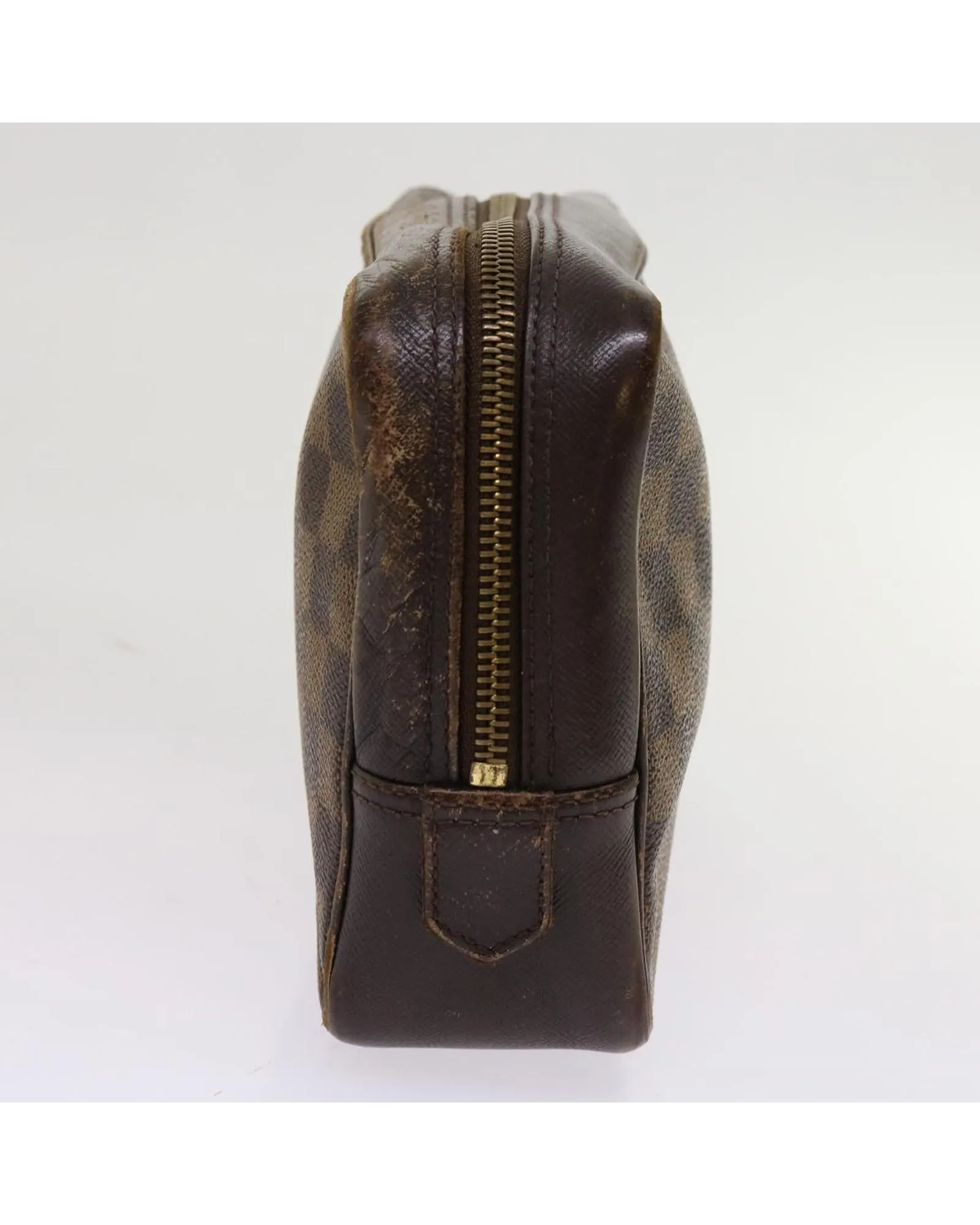 Durable Damier Ebene Canvas Clutch Bag with Accessories
