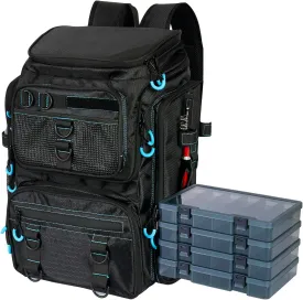 Fishing Backpack with Rod Holders,900D Oxford Water-Resistant Fishing Gear,42L Large Storage Tackle Bag for Men