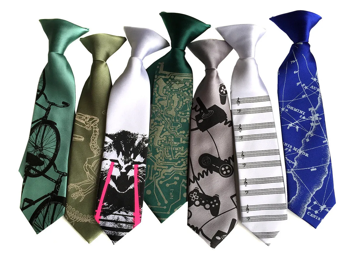 Fleur-de-Lis kids tie. Boys clip-on necktie.