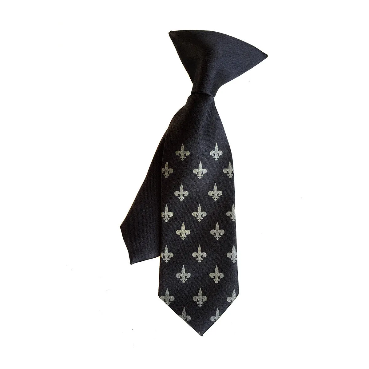 Fleur-de-Lis kids tie. Boys clip-on necktie.